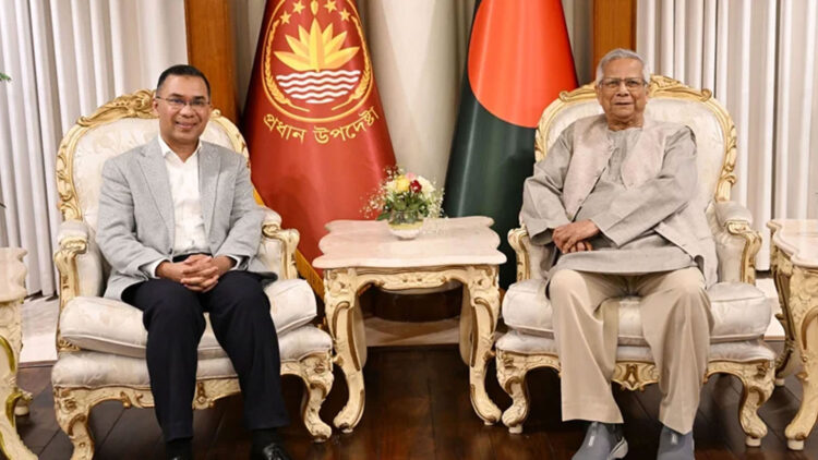 বিএনপি নেতা তারেক রহমানকে প্রধান উপদেষ্টার শুভেচ্ছা ও অভিনন্দন